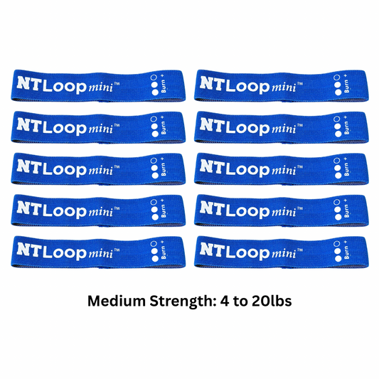 Mini Loop Band (10 Pack): Medium Strength (4 to 20 pounds of resistance)