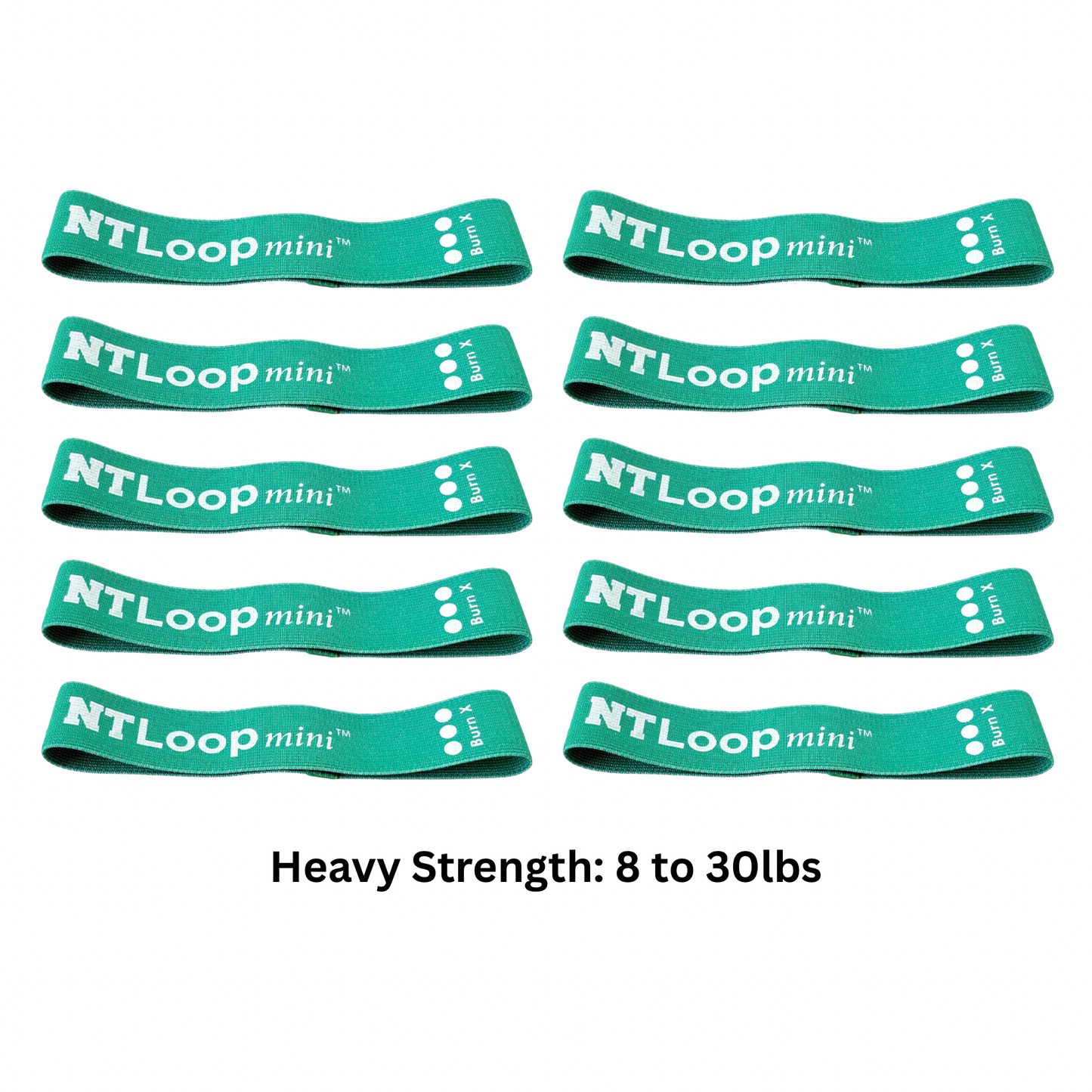 Mini Loop Band (10 Pack): Heavy Strength (8 to 30 pounds of Resistance)