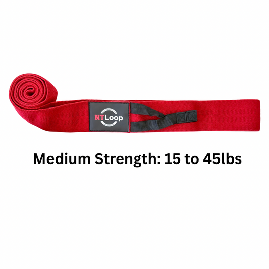 Resistance Band Loop with Door Anchor: Medium Strength (15 to 45 pounds of resistance)