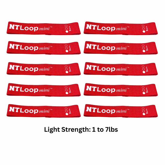 Mini Loop Band (10 Pack): Light Strength (1 to 7 pounds of resistance)